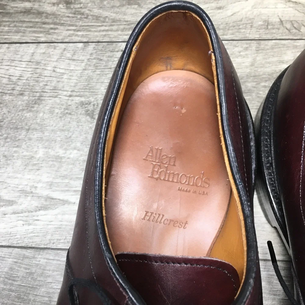 Allen Edmonds Hillcrest Men’s Leather Blucher Bicycle Toe Oxfords Derby Shoes 12